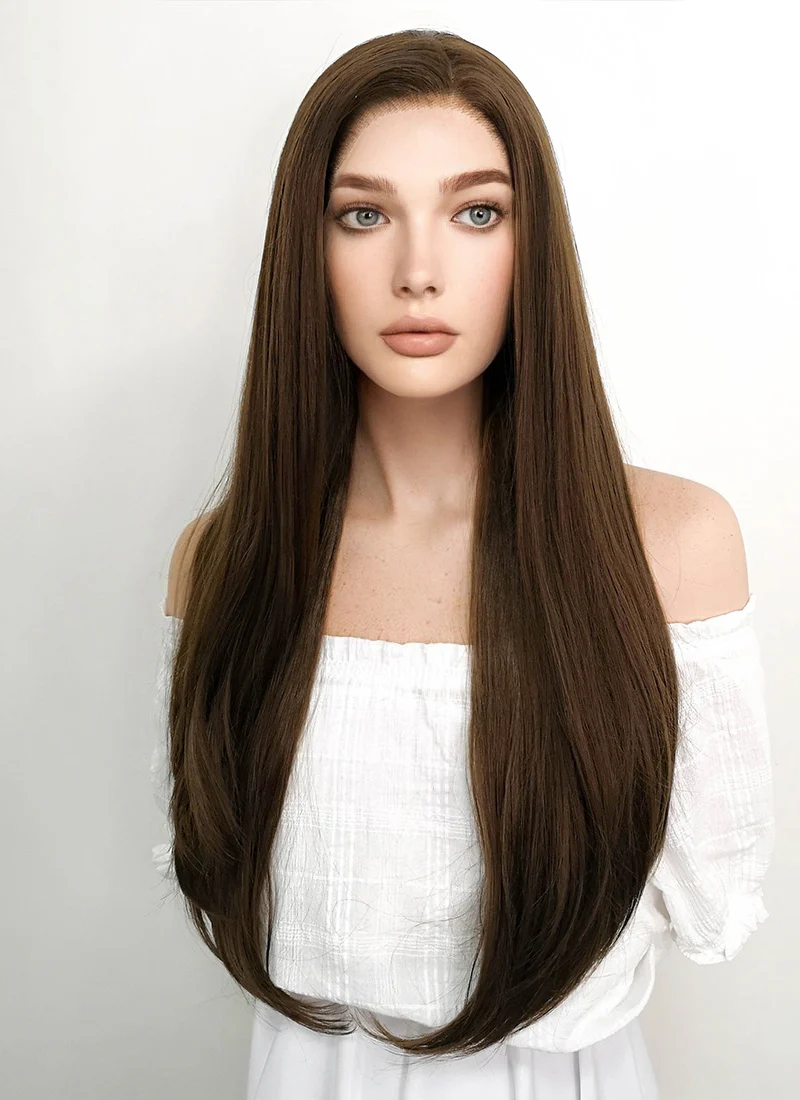 Disney Beauty and the Beast Belle Long Straight Brown Lace Front Synthetic Hair Wig LF006 - Image 3