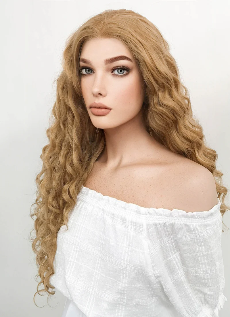 Game of Thrones Cersei Lannister Long Curly Golden Blonde Lace Front Wig LF244 - Image 5