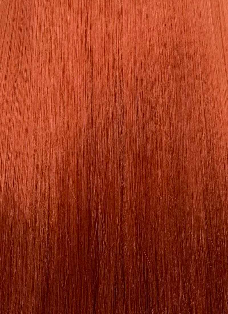 Disney Kim Possible Long Straight Yaki Reddish Orange Lace Front Synthetic Hair Wig LF624 - Image 11
