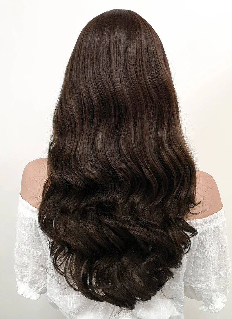 Long Wavy Dark Brown Lace Front Synthetic Hair Wig LF117 - Image 6