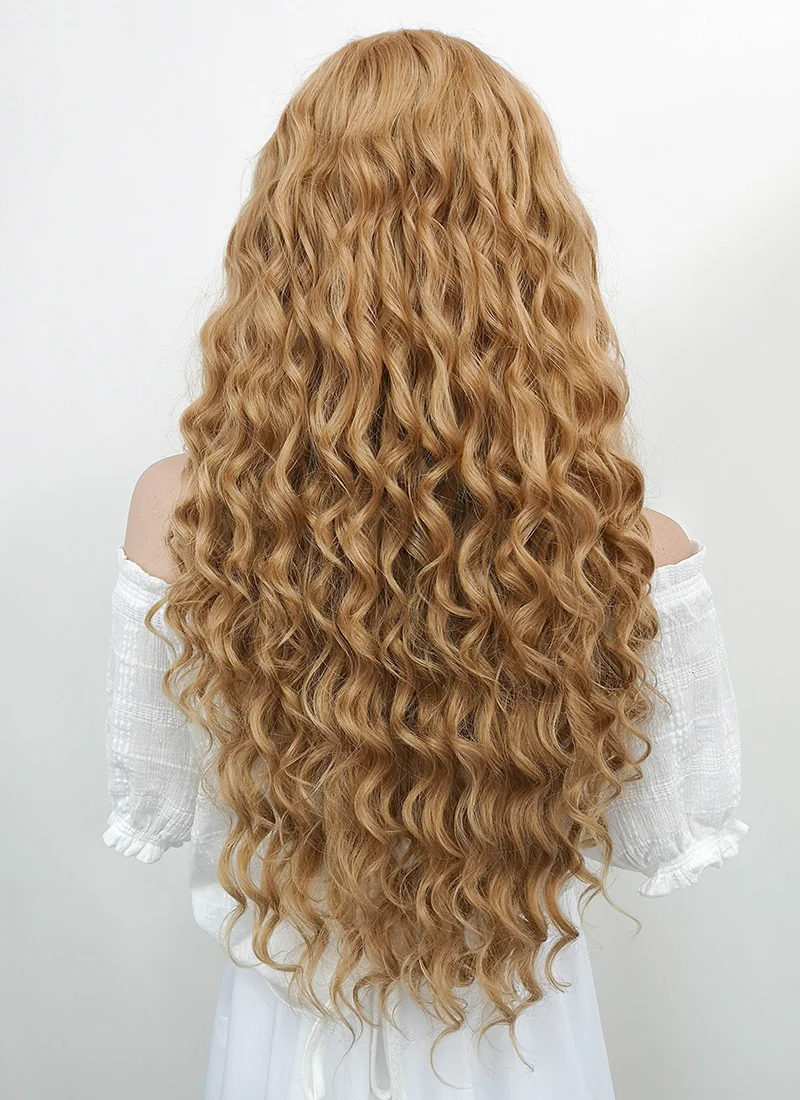 Long Wavy Golden Blonde Lace Front Synthetic Hair Wig LF244 - Image 6