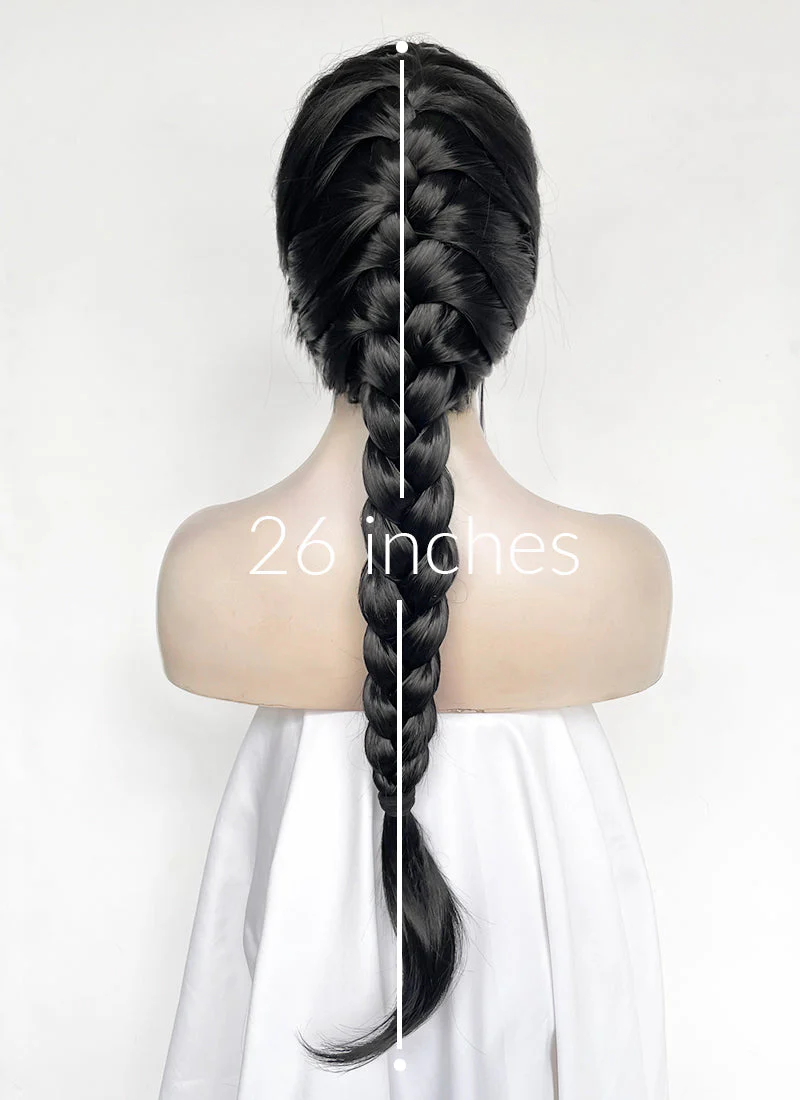 Tomb Raider Lara Croft Jet Black Braided Lace Front Synthetic Hair Wig LF2520 - Image 12