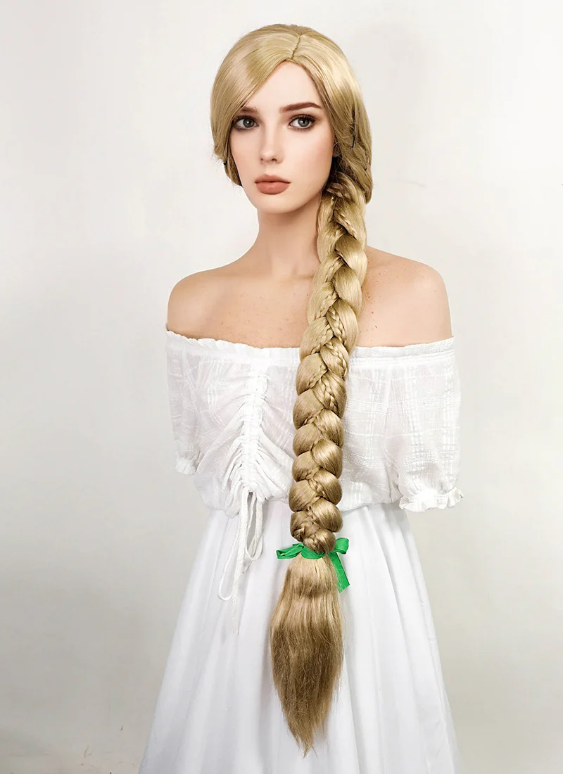 Disney Princess Tangled Rapunzel Long Blonde Cosplay Wig TBZ1162 - Image 4