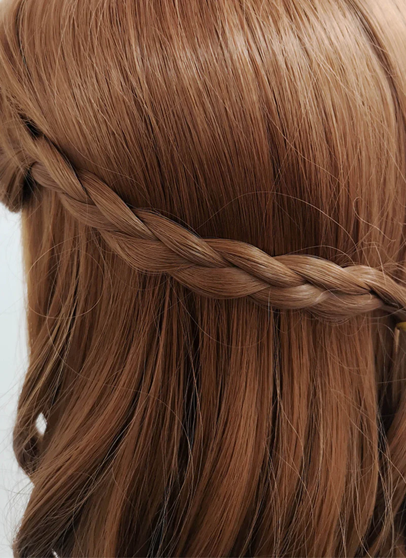 Disney Frozen II Anna Long Brown Cosplay Wig ZB238 - Image 6